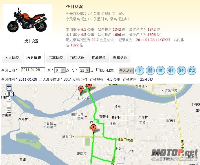 新车行驶轨迹