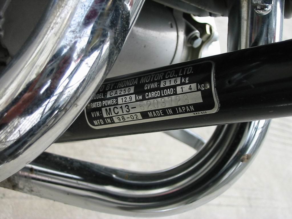 江苏徐州9000元卖狂新98HONDA rebel250（银公子）