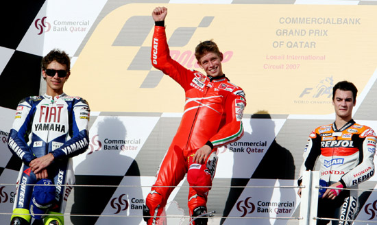 07年MOTOGP首战,斯通纳称冠,罗斯第2