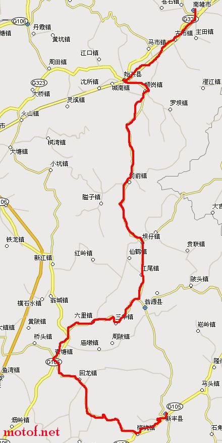 第一天下午！新丰=梅坑=回龙=青塘=六里=三华=翁源=江尾=仙鹤=坝仔=司前=始兴=南雄