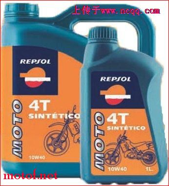 下图为新包装Repsol Moto Sintético 4T 10W40  （4T圣科）。