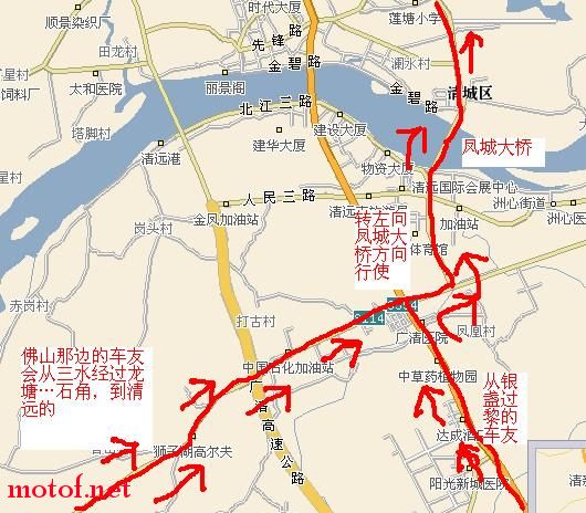 佛山那边的车友会从三水经过龙塘…石角，到清远的