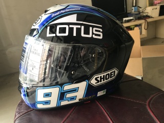 全新shoei x12 马奎斯限量版头盔闪蓝，少有色款,在motogp小马只戴过一次